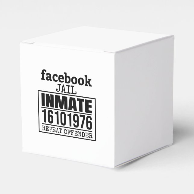 Facebook Jail Inmate Repeat Offender Favor Boxes (Front Side)