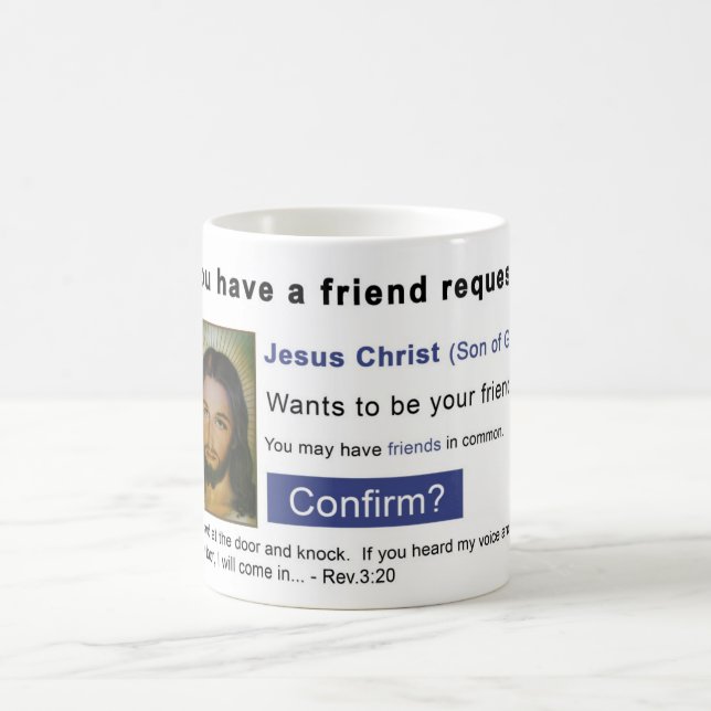 Facebook jesus coffee mug (Center)