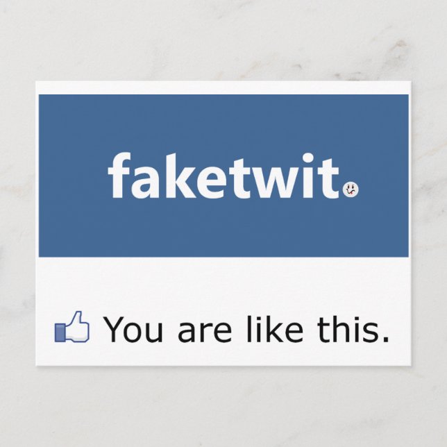 Facebook Narcissist Postcard (Front)