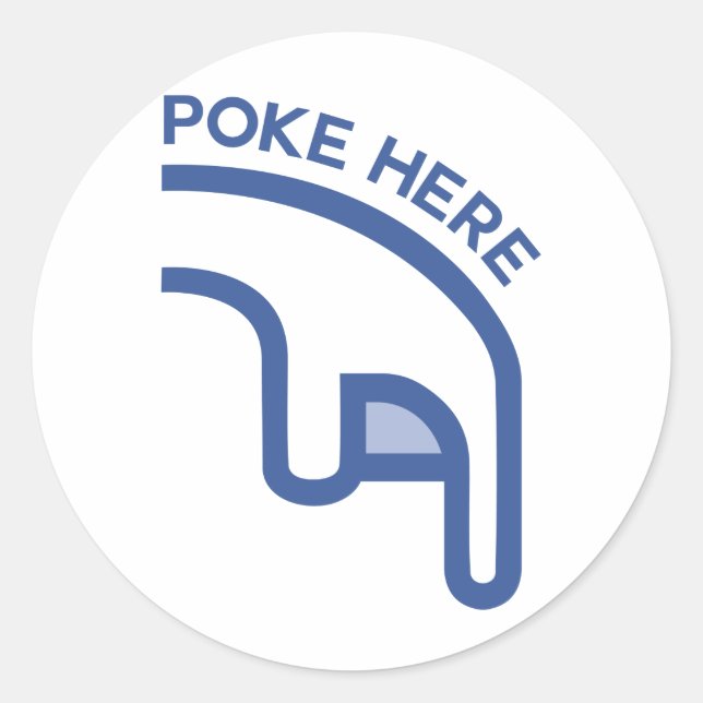 facebook POKE here finger Classic Round Sticker (Front)