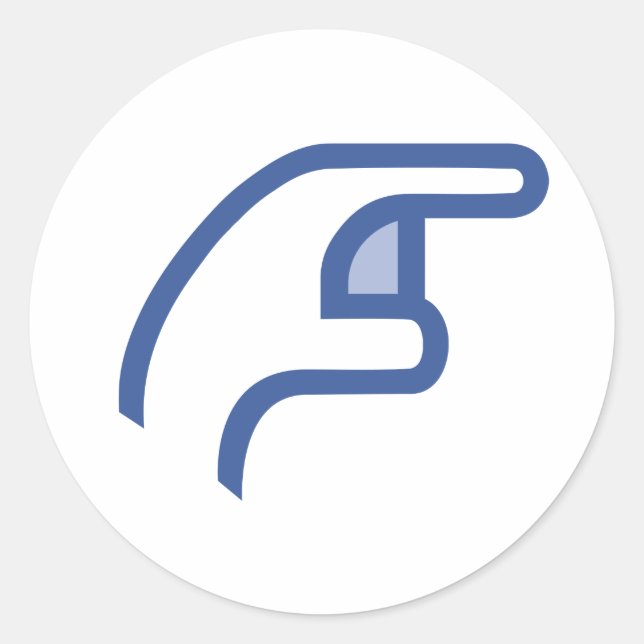 facebook POKE me Classic Round Sticker (Front)