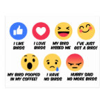 Facebook reaction bird lovers postcard