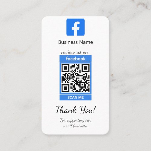 Facebook Review Business Card Template W QR Code