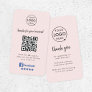 Facebook Review | Business Reviews Pink QR Code Business Card