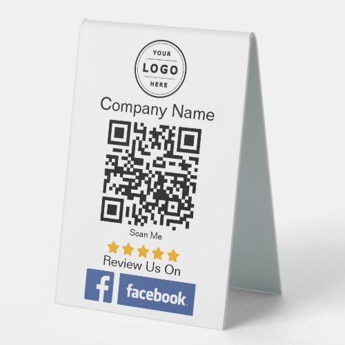 Facebook Review Request QR Code Pedestal Sign