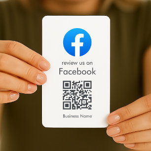 Facebook Reviews   Business QR Code Minimal White Card