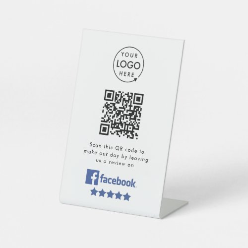 Facebook Reviews  Business Review Link QR Code Pedestal Sign