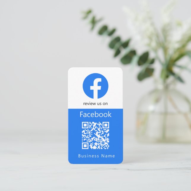 Facebook Reviews | Business Review Us QR Code Card (Standing Front)