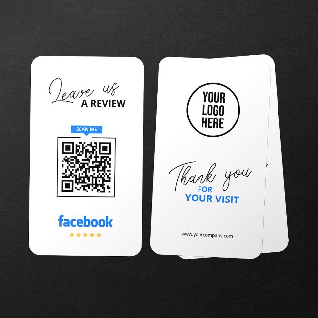 Facebook Reviews QR Code Business Review Link Business Card (Creator Uploaded)