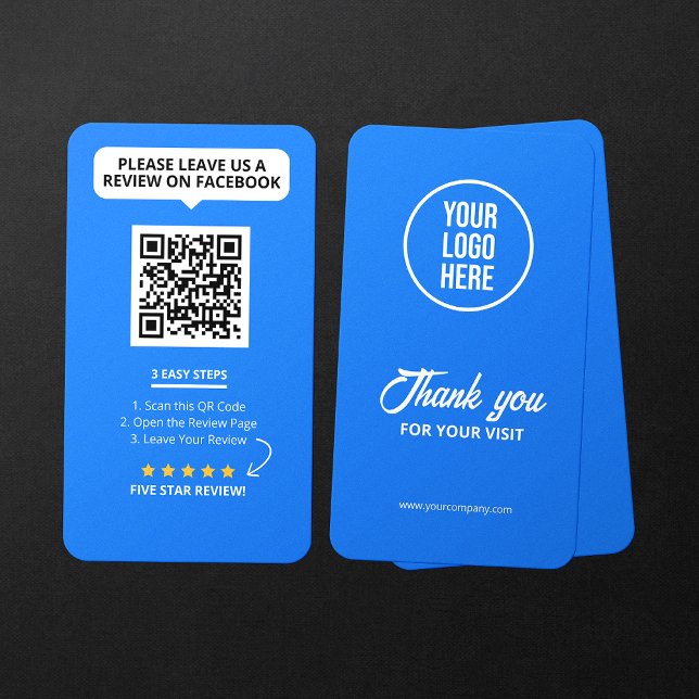 Facebook Reviews Rate My Business 5 Star QR Code Business Card (Creator Uploaded)
