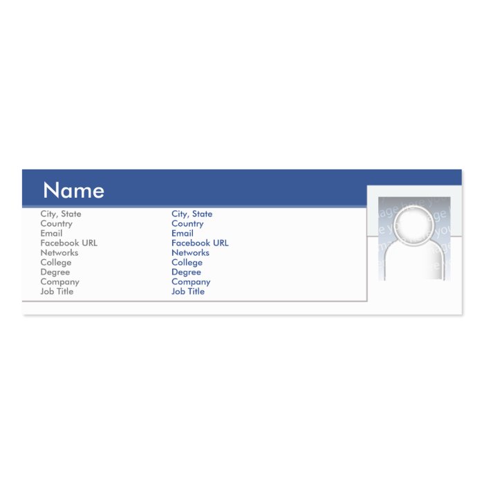 Facebook   Skinny Business Cards