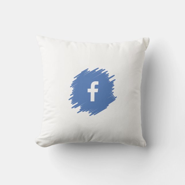 Facebook Social Media Icon Throw Pillow (Front)