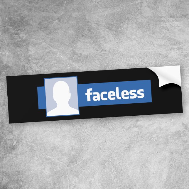 Faceless - Anonymous Profile Pic (Male) Bumper Sticker (Creator Uploaded)