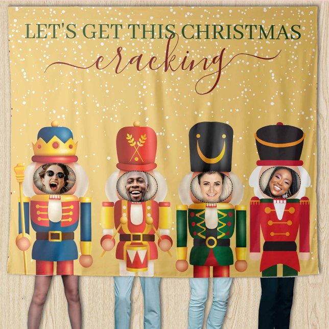 Faceless Nutcracker Gold Christmas Photo Backdrop (Creator Uploaded)