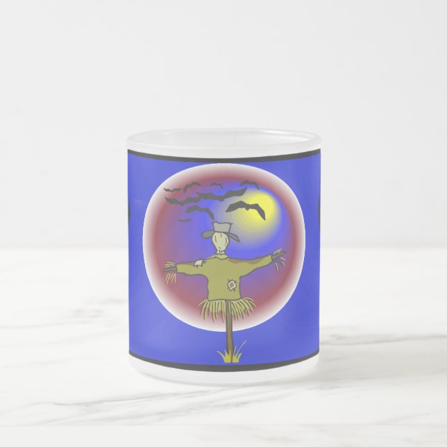 Faceless Scarecrow - Frosted Glass Coffee Mug (Center)
