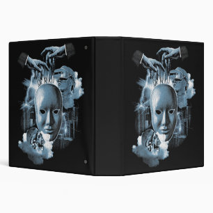 Faceless - Techno-Goth Streetwear Design 3 Ring Binder