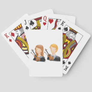 Faceless Violin Players Duo Musician Couple Poker Cards