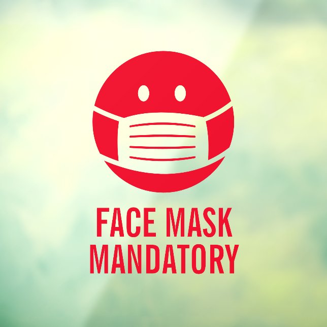 Facemask mandatory warning static non adhesive window cling (Sheet 3)