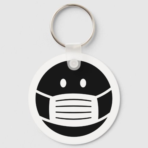 Facemask smily emoji icon keychain