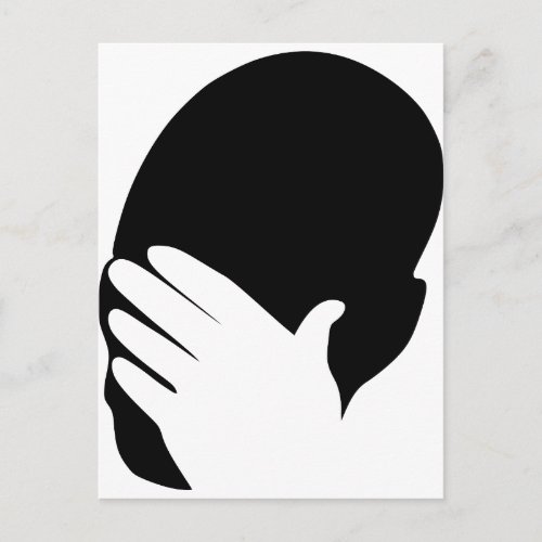 Facepalm meme postcard