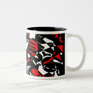 "Faces" Abstract Art Two-Tone Coffee Mug