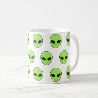 faces alien green coffee mug