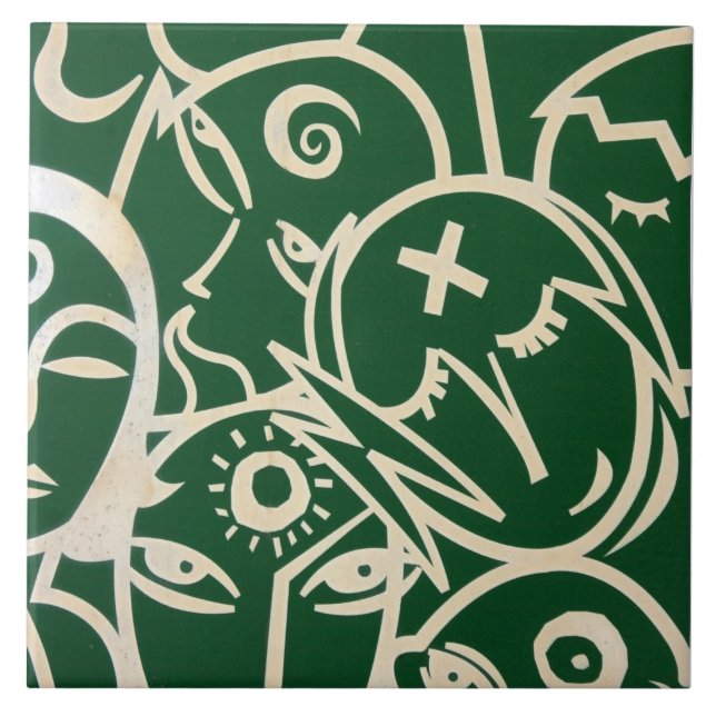 Faces Ceramic Tile (Front)