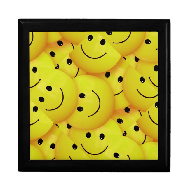 Faces everywhere, smiling faces, gift box (Front)