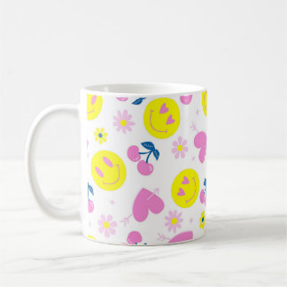 Faces, hearts and cherry design Mug