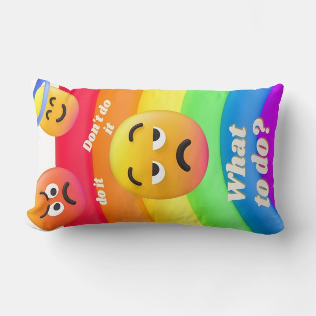 faces icons quotes lumbar pillow (Front)