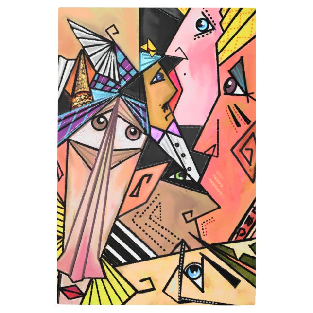 Faces Metal Print Art Style Painting (Front)