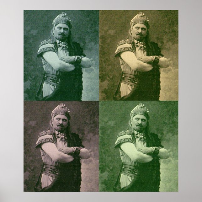 faces of 1909 crazy French opera singer Poster (Front)