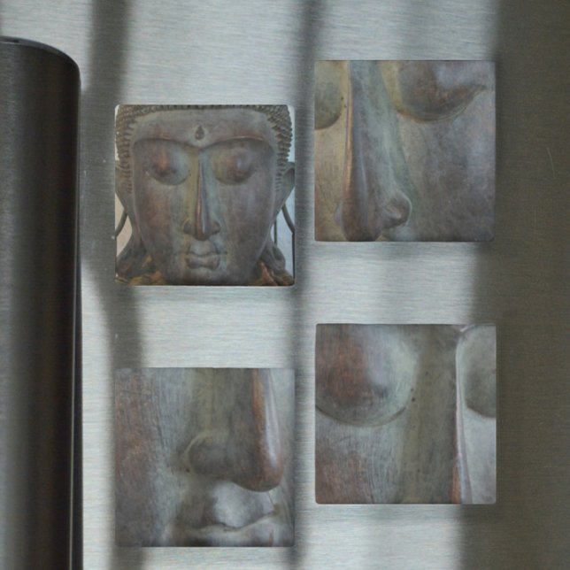 Faces of Buddha set of four Natural Stone Magnet (Creator Uploaded)