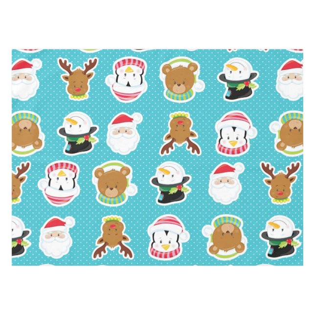 Faces of Christmas Tablecloth (Front (Horizontal))