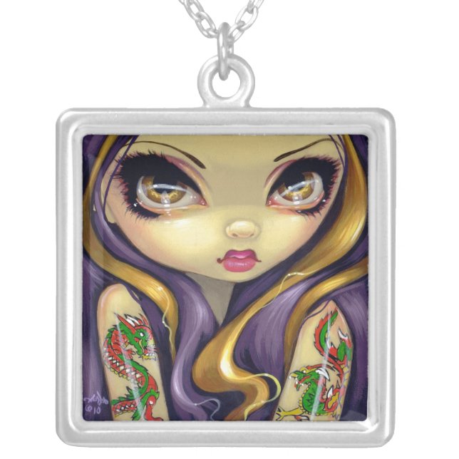 Faces of Faery #107 NECKLACE dragon tattoo fairy (Front)