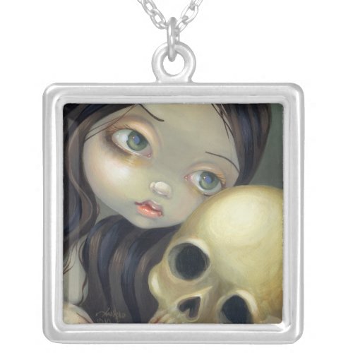 Faces of Faery 126 gothic skull fairy Silver Plated Necklace