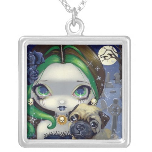 Faces of Faery 145 Necklace gothic fairy Pug dog