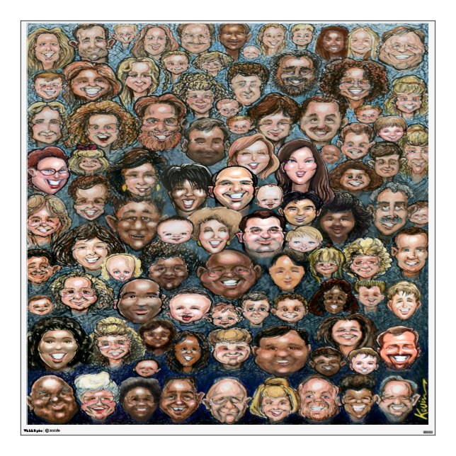 Faces of Humanity Wall Sticker (Front)