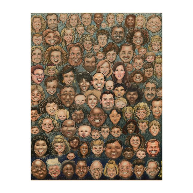 Faces of Humanity Wood Wall Art (Front)