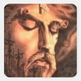 FACES of JESUS Square Sticker