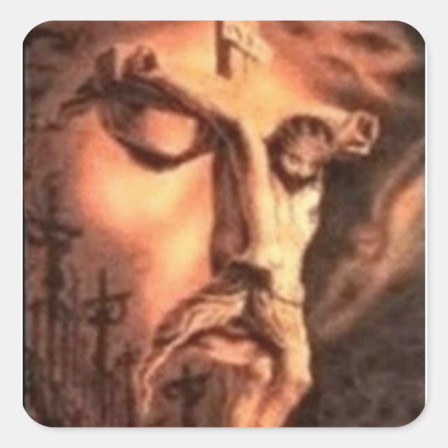 FACES of JESUS Square Sticker (Front)