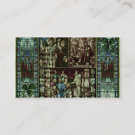 Customizable Faces of Saint Patrick Business Card Template