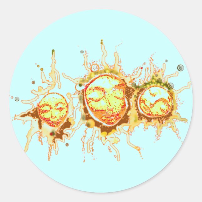 Faces of the Sun Classic Round Sticker (Front)