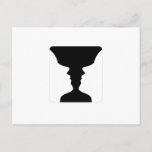 Faces or vase- illusion of two faces like a vase postcard