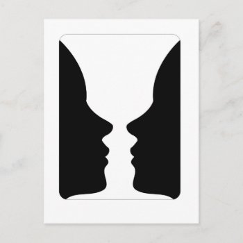 Faces Or Vase- Illusion Of Two Faces Like A Vase Postcard by ShawlinMohd at Zazzle
