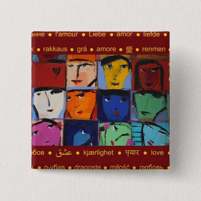 Faces Pinback Button (Front)