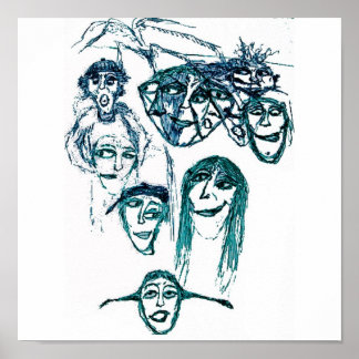 faces print white