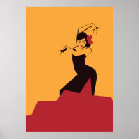 Dom Eksperiment Aftale Faceted Сhiseled Flamenco Poster | Zazzle