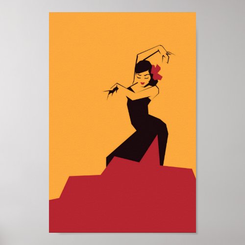 Faceted Сhiseled Flamenco Poster