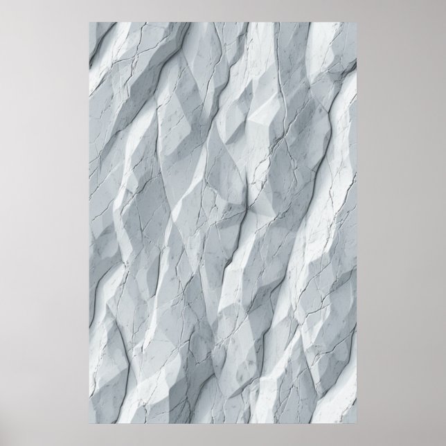 Faceted Crumpled Surface: Abstract Geometry Poster (Front)